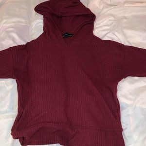 Shine color sweater with hoodie